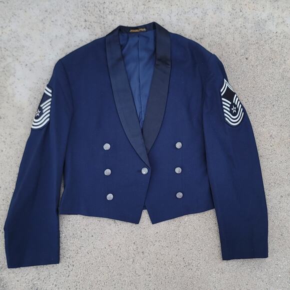 Vtg 1980s US Air Force Chief Master Sergeant CroppedMilitary Jacket
